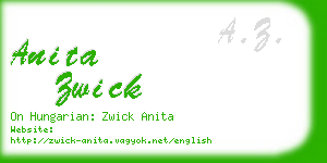 anita zwick business card